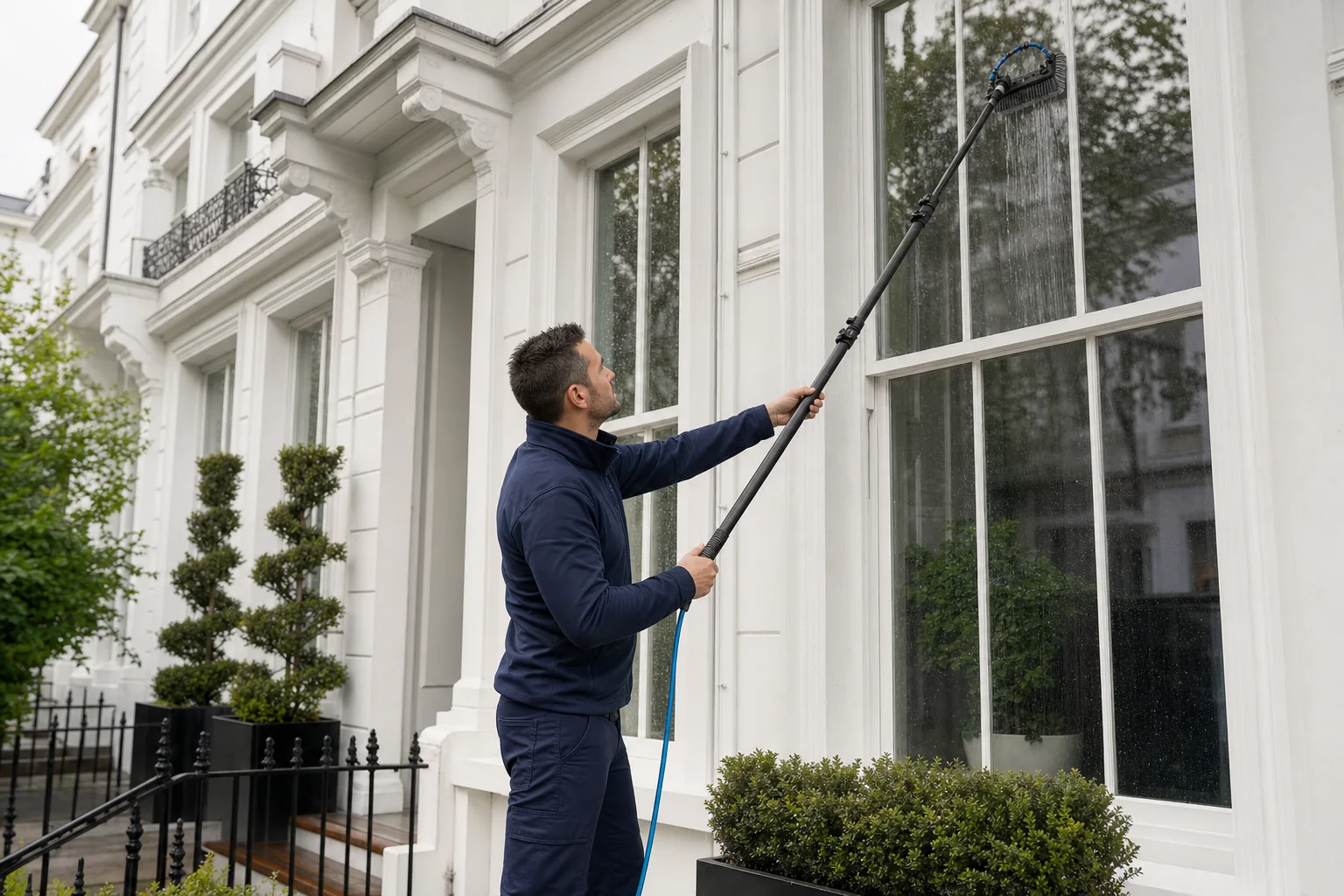 Professional water-fed pole window cleaning in Stepney