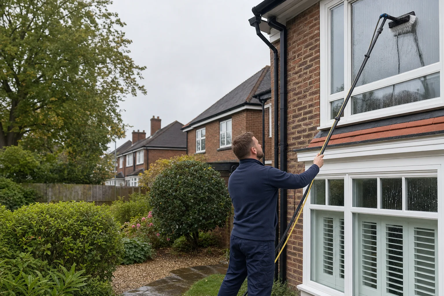 Professional water-fed pole window cleaning in Basildon