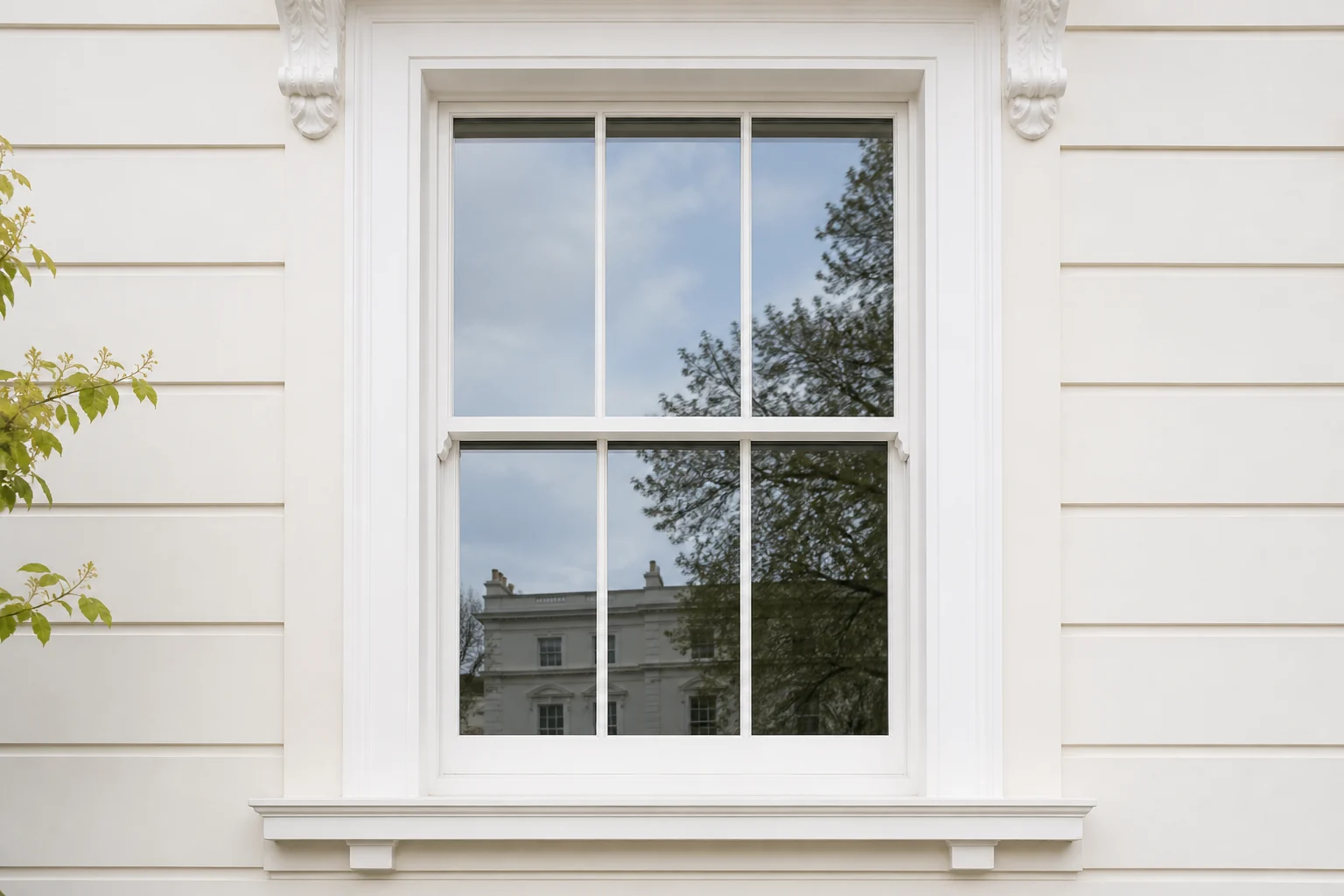 Clean London townhouse window after professional cleaning