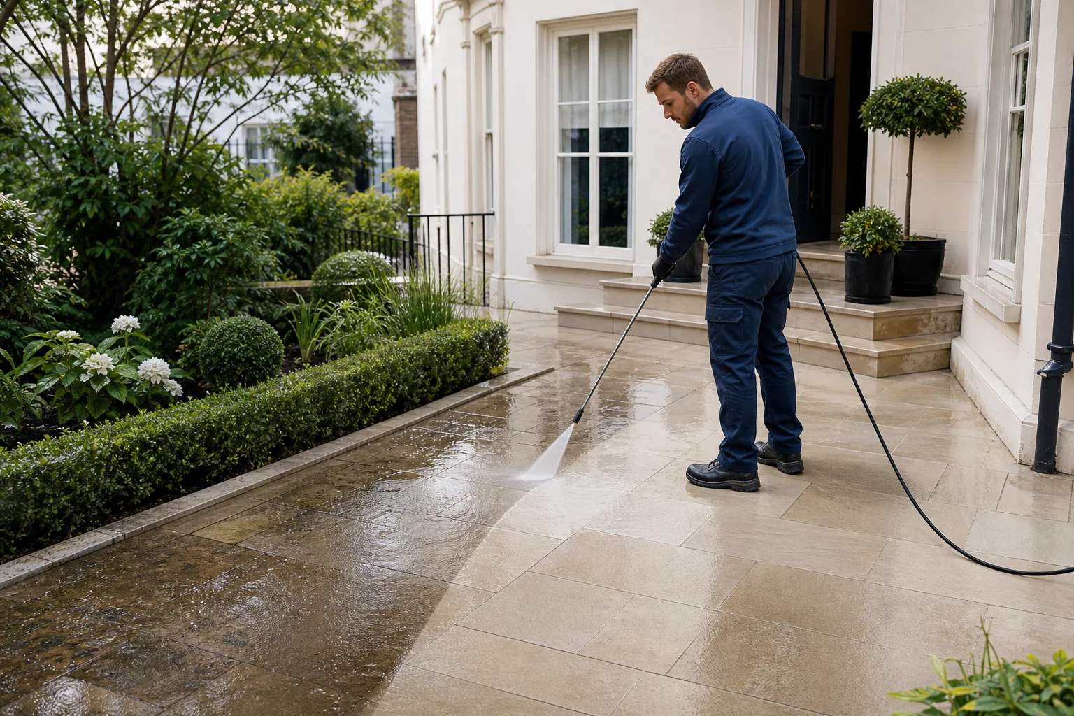 Patio jet washing in London